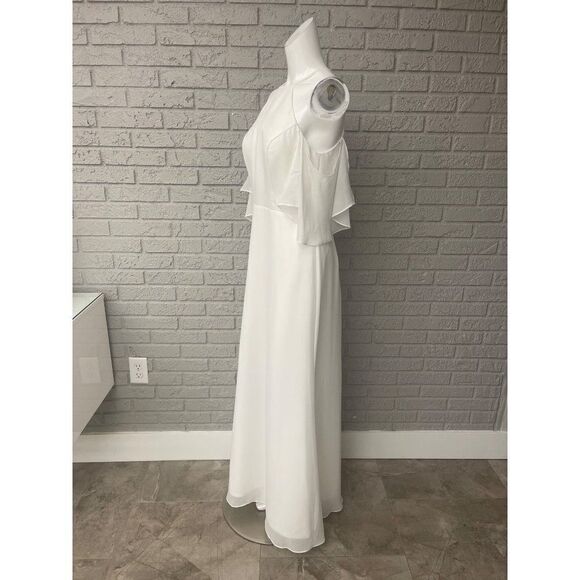 JJ’s House White Chiffon Gown Size 8 NWT - Picture 5 of 10